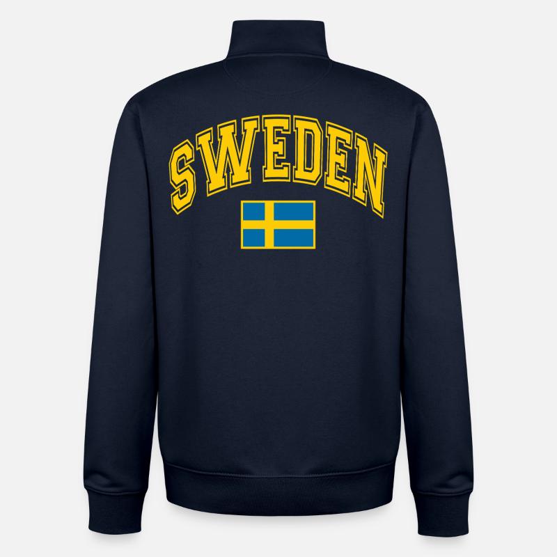 Drapeau de la Suède - Sweat zippé unisexe en coton bio Stanley/Stella - marine