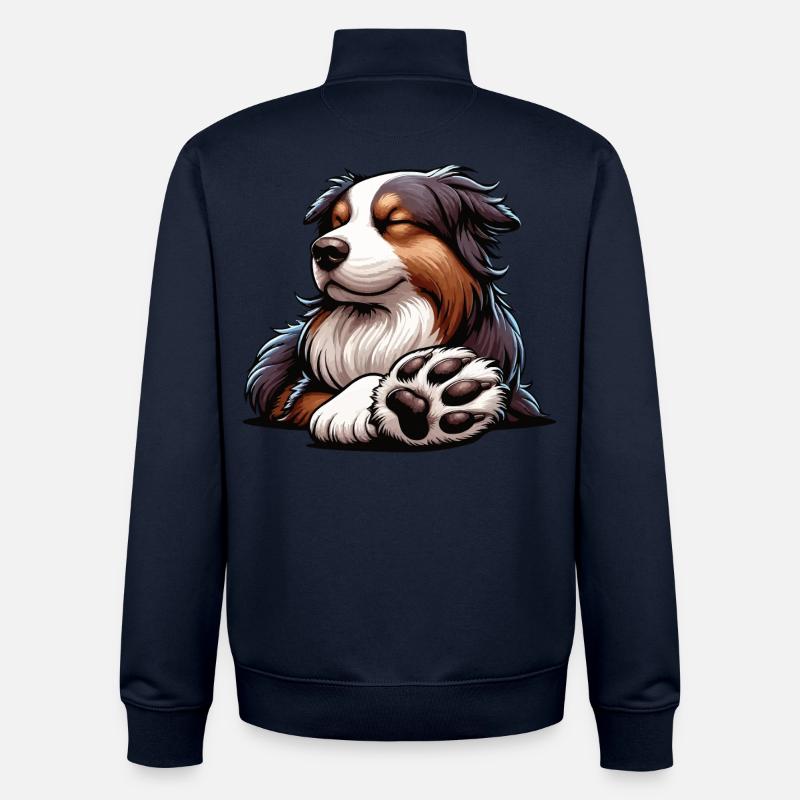 Berger australien Aussie Aussie Propriétaires Aussies - Sweat zippé unisexe en coton bio Stanley/Stella - marine