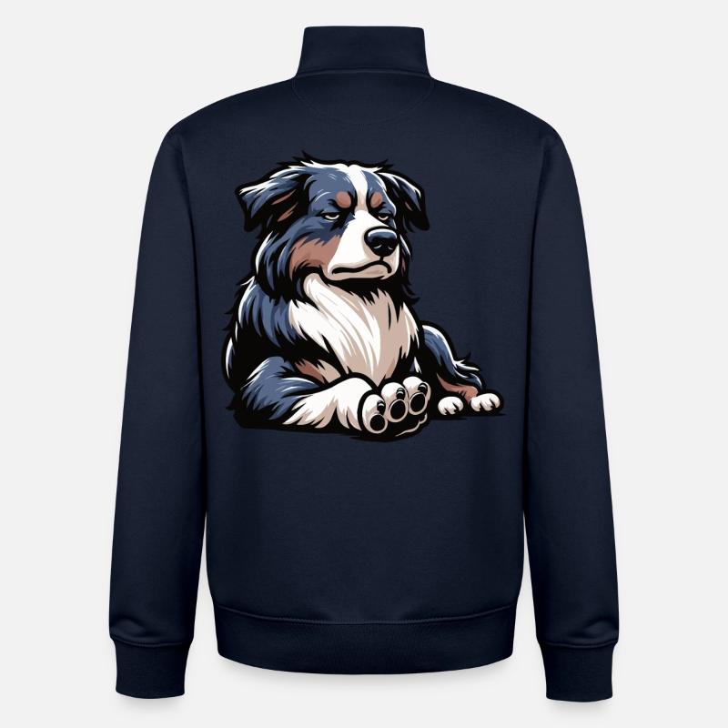 Berger australien Aussie Aussie Propriétaires Aussies - Sweat zippé unisexe en coton bio Stanley/Stella - marine