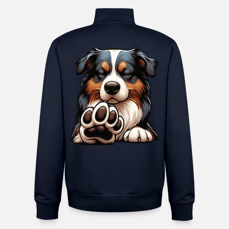 Berger australien Aussie Aussie Propriétaires Aussies - Sweat zippé unisexe en coton bio Stanley/Stella - marine