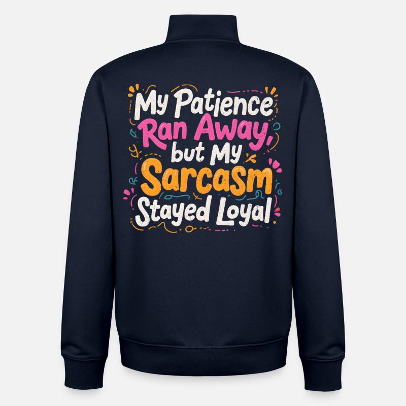 Sarcasm remains loyal - Unisex Organic Zip Sweatshirt by Stanley/Stella - navy