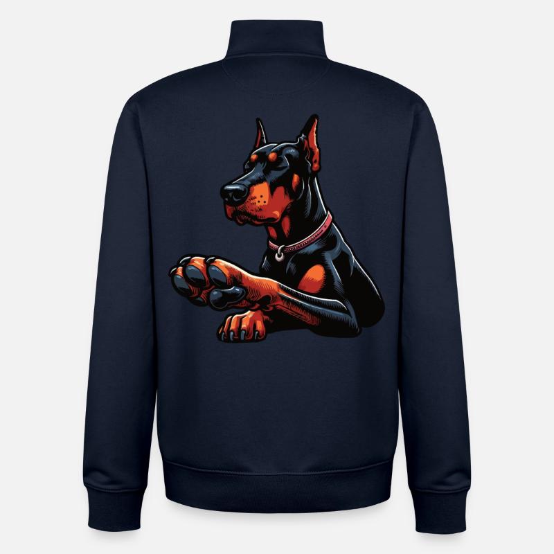 Doberman Doberman Propriétaire Doberman Lovers - Sweat zippé unisexe en coton bio Stanley/Stella - marine