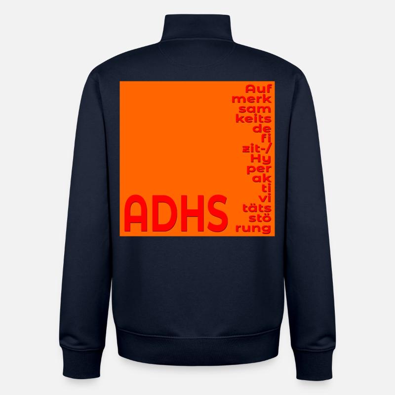 CONCENTRATION DU TDAH - Sweat zippé unisexe en coton bio Stanley/Stella - marine