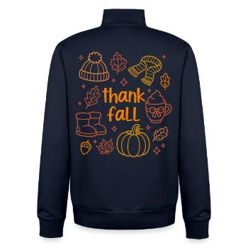 Dank Herbst - Unisex Organic Zip Sweatshirt von Stanley/Stella - Navy - Hinten - AI Model Male 185 light (185cm)
