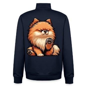 Pomeranian Pomeranian Pomeranian Spitz Dog Miniature Spitz Holder - Unisex Organic Zip Sweatshirt by Stanley/Stella - navy - Back - AI Model Male 185 light (185cm)