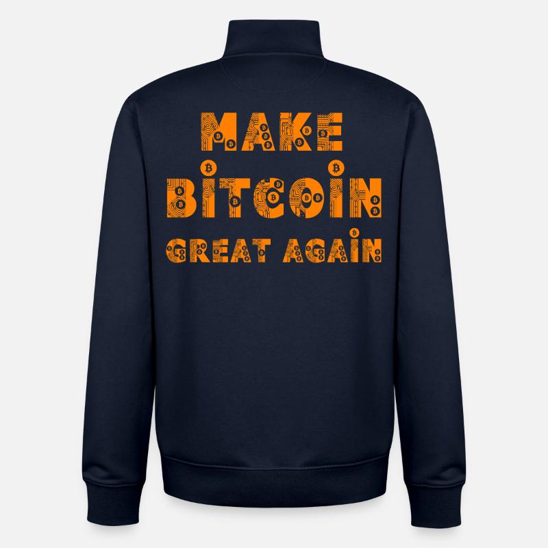 Make Bitcoin Great Again - Unisex Organic Zip Sweatshirt by Stanley/Stella - navy