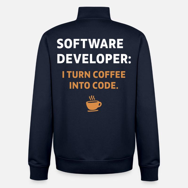 Software Developer - Coffee Edition - Unisex Organic Zip Sweatshirt by Stanley/Stella - navy