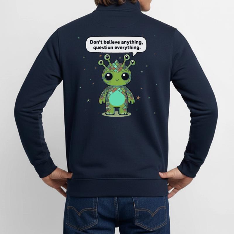 Curious Alien - Statement: Question everything Unisex Organic Zip Sweatshirt by Stanley/Stella