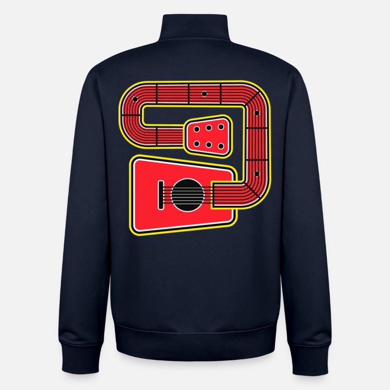 Rote Abstract Shape Gitarre - Unisex Organic Zip Sweatshirt von Stanley/Stella - Navy