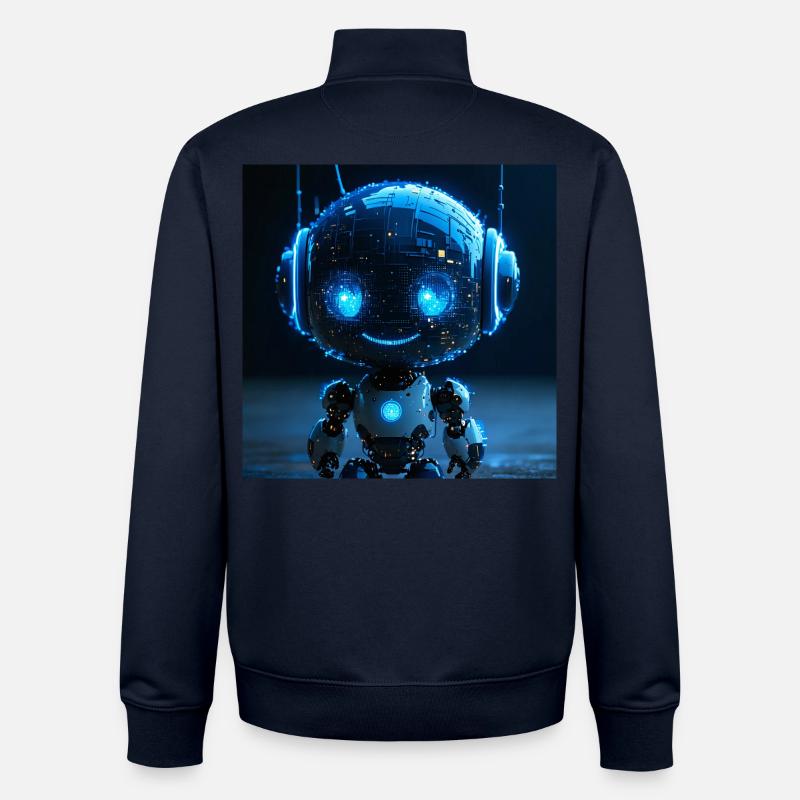 Robot ai sniffer de données - Sweat zippé unisexe en coton bio Stanley/Stella - marine