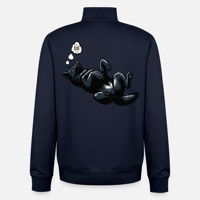 Black German Shepherd German Shepherd Owner - Unisex Organic Zip Sweatshirt by Stanley/Stella - navy
