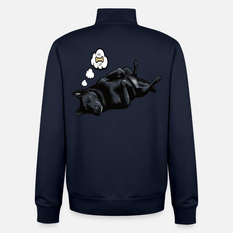  Schwarzer Schäferhund Schäferhundbesitzer  - Unisex Organic Zip Sweatshirt von Stanley/Stella - Navy