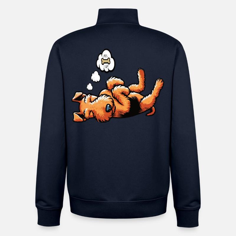 Airedale Terrier Airedales Airedale Lover - Unisex Organic Zip Sweatshirt by Stanley/Stella - navy