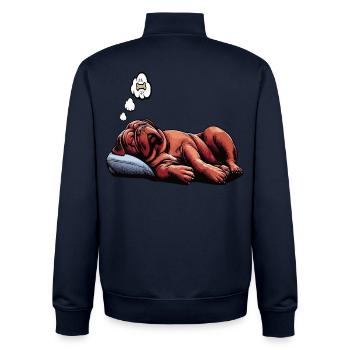 Bordeaux Dogge Bordeauxs Bordeaux Doggen besitzer - Unisex Organic Zip Sweatshirt von Stanley/Stella - Navy - Hinten - AI Model Male 185 light (185cm)