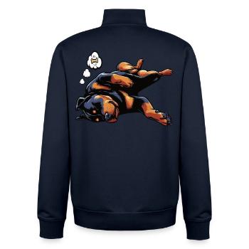Rottweiler Propriétaire de Rottweiler Lovers - Sweat zippé unisexe en coton bio Stanley/Stella - marine - Dos - AI Model Male 185 light (185cm)