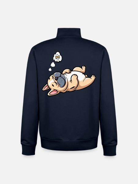 French Bulldog Frenchie Frenchie Owner - Unisex Organic Zip Sweatshirt by Stanley/Stella - navy