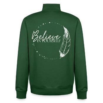 Believe in yourself - Unisex Organic Zip Sweatshirt von Stanley/Stella - Flaschengrün - Hinten - AI Model Male 185 dark (185cm)