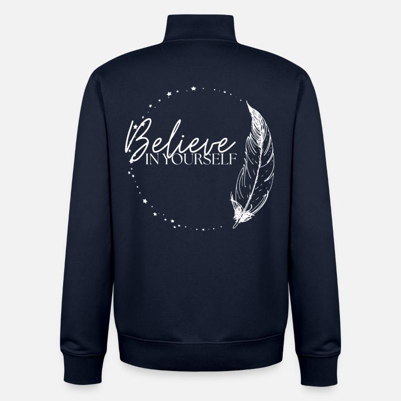 Believe in yourself - Unisex Organic Zip Sweatshirt by Stanley/Stella - navy