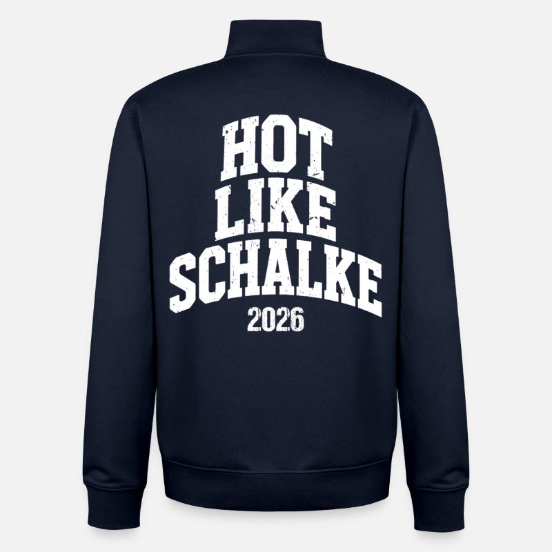 Chaud comme Schalke 2026 - Sweat zippé unisexe en coton bio Stanley/Stella - marine