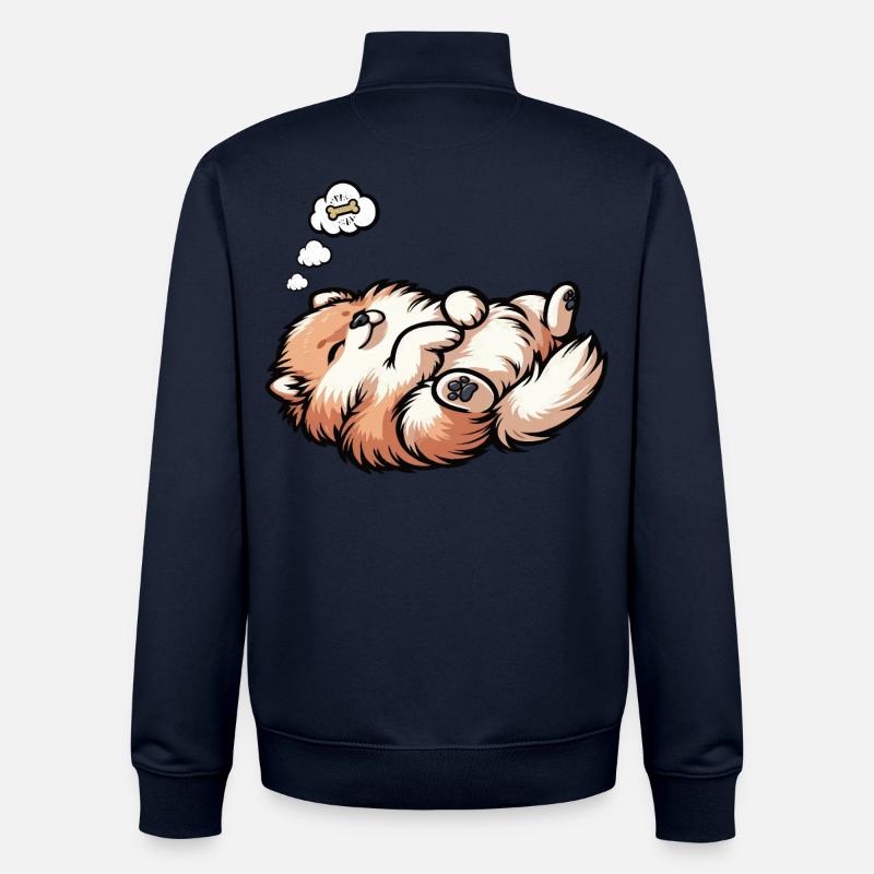 Zwergspitz Zwergspitze Spitzhund Zwergspitzhalter - Unisex Organic Zip Sweatshirt von Stanley/Stella - Navy