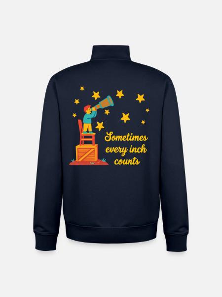 Sometimes Every Inch Counts - Unisex Organic Zip Sweatshirt von Stanley/Stella - Navy