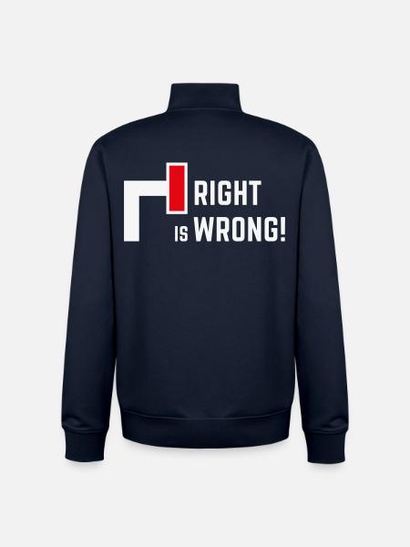 Rätt är fel! Mot höger och högerpartier V1 - Unisex sweatshirt med dragkedja i ekologisk bomull Stanley/Stella - marinblått