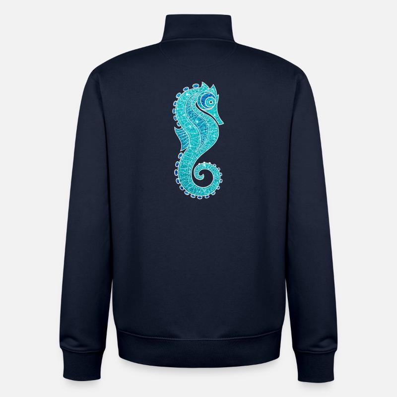 funkelndes Seepferdchen - Unisex Organic Zip Sweatshirt von Stanley/Stella - Navy