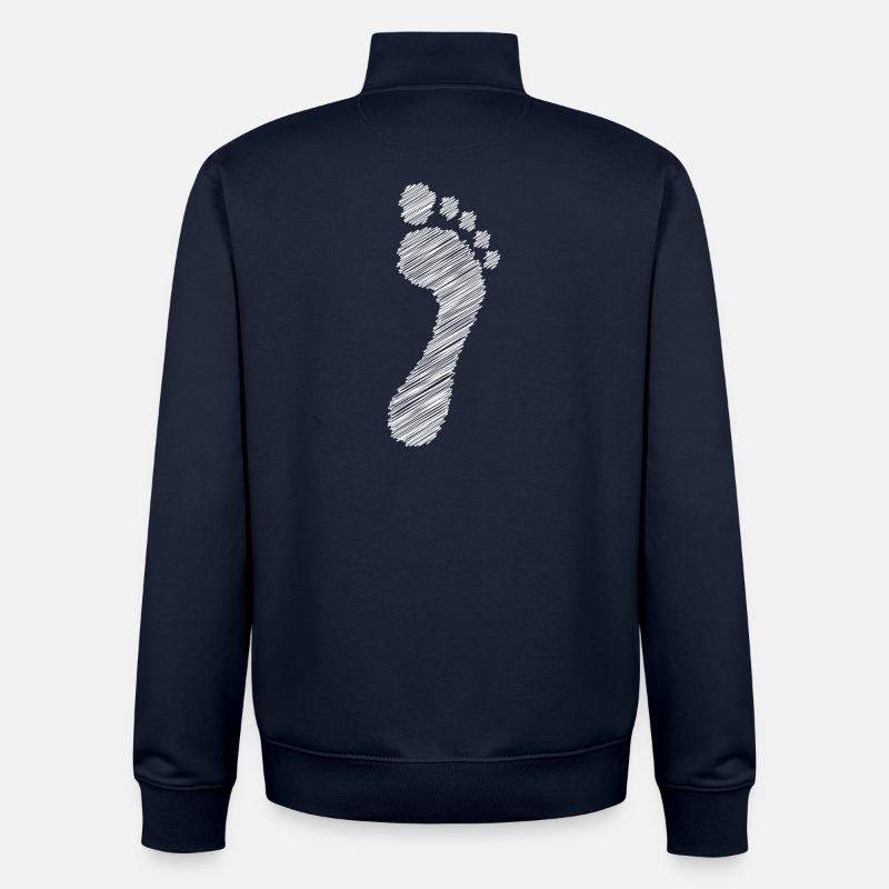 Coureurs naturels pieds nus blancs - Sweat zippé unisexe en coton bio Stanley/Stella - marine