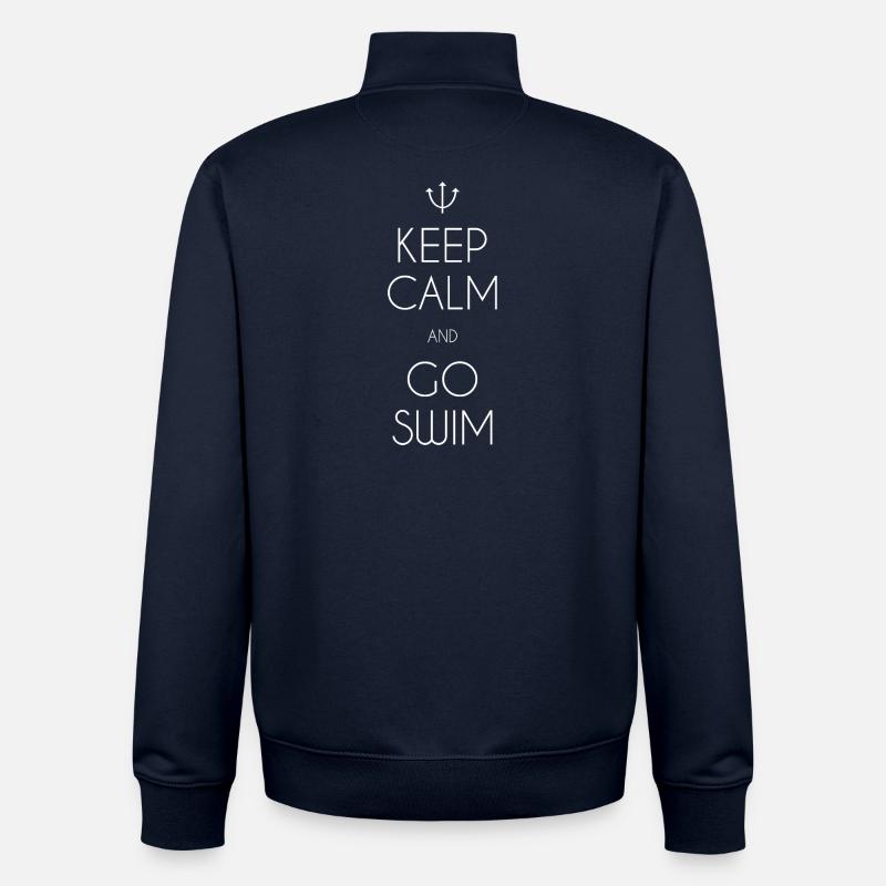 Keep Calm and Go Swim - Unisex Organic Zip Sweatshirt von Stanley/Stella - Navy