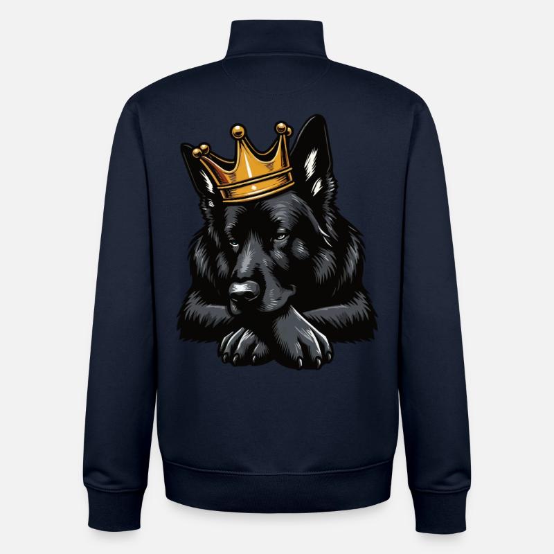 Black German Shepherd German Shepherd Owner - Unisex Organic Zip Sweatshirt by Stanley/Stella - navy