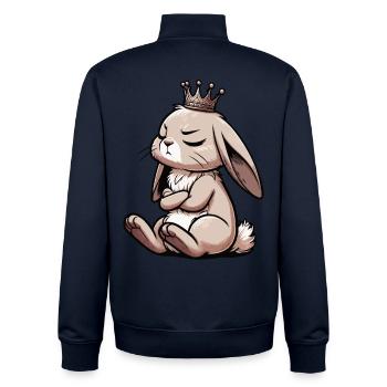 Kaninchen Hase Hasen langohr Klopfer Rammler - Unisex Organic Zip Sweatshirt von Stanley/Stella - Navy - Hinten - AI Model Male 185 light (185cm)