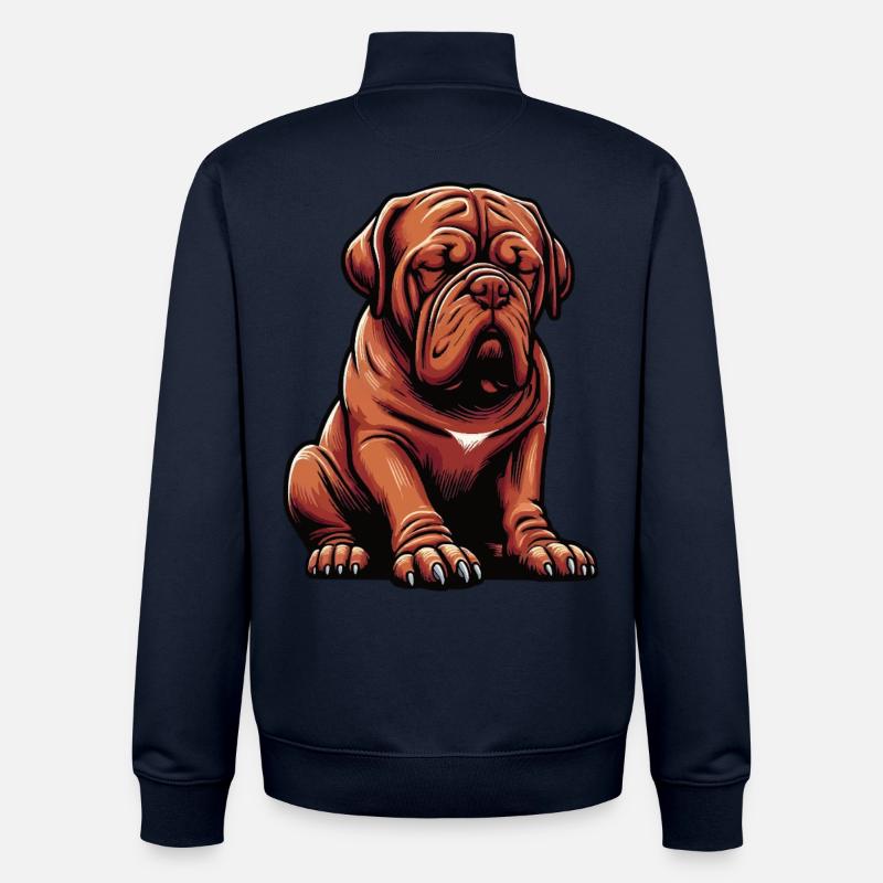 Mastiff de Bordeaux Propriétaire du Mastiff de Bordeaux - Sweat zippé unisexe en coton bio Stanley/Stella - marine
