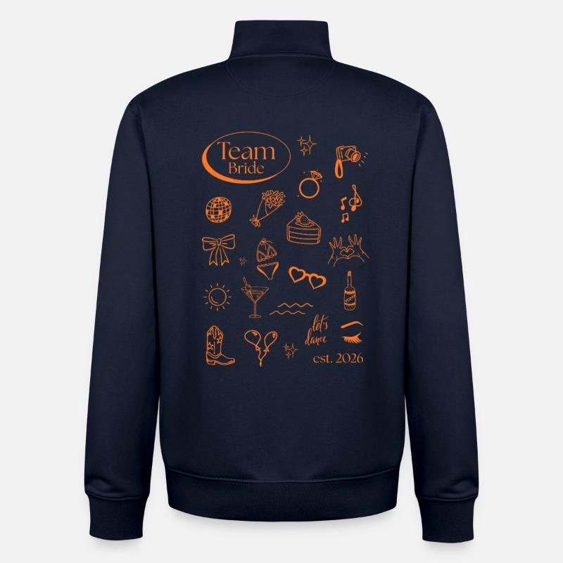 Icônes de l’équipe Bride 2026 - Sweat zippé unisexe en coton bio Stanley/Stella - marine
