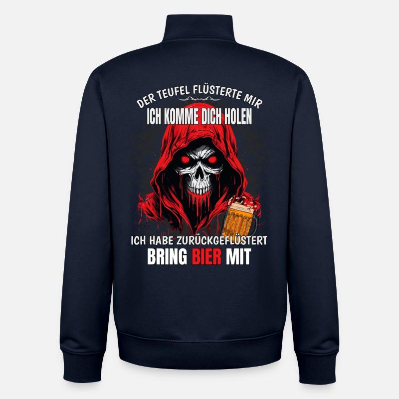 The devil whispered to me... - Unisex Organic Zip Sweatshirt by Stanley/Stella - navy