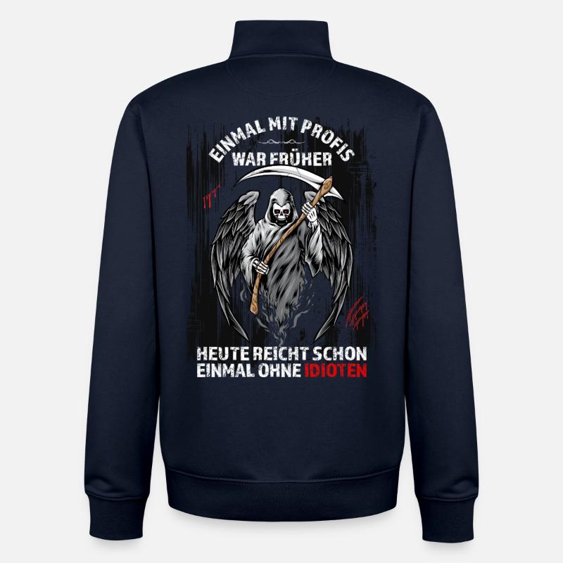 Einmal mit Profis war früher... - Unisex Organic Zip Sweatshirt von Stanley/Stella - Navy