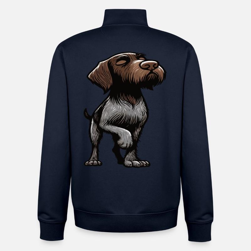Deutsch Drahthaar Deutsch-Drahthaar Besitzer - Unisex Organic Zip Sweatshirt von Stanley/Stella - Navy