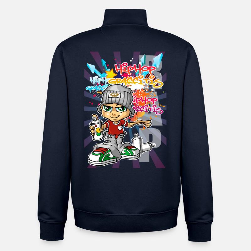 Graffiti boy background - Unisex Organic Zip Sweatshirt von Stanley/Stella - Navy