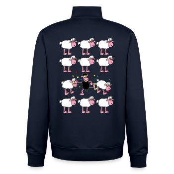 Black sheep - Unisex Organic Zip Sweatshirt by Stanley/Stella - navy - Back - AI Model Male 185 light (185cm)
