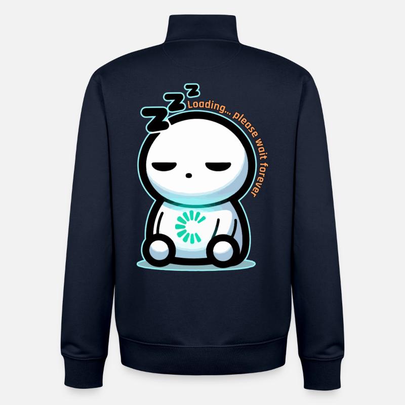 Forever Loading Sleepy Mascot - Unisex Organic Zip Sweatshirt by Stanley/Stella - navy