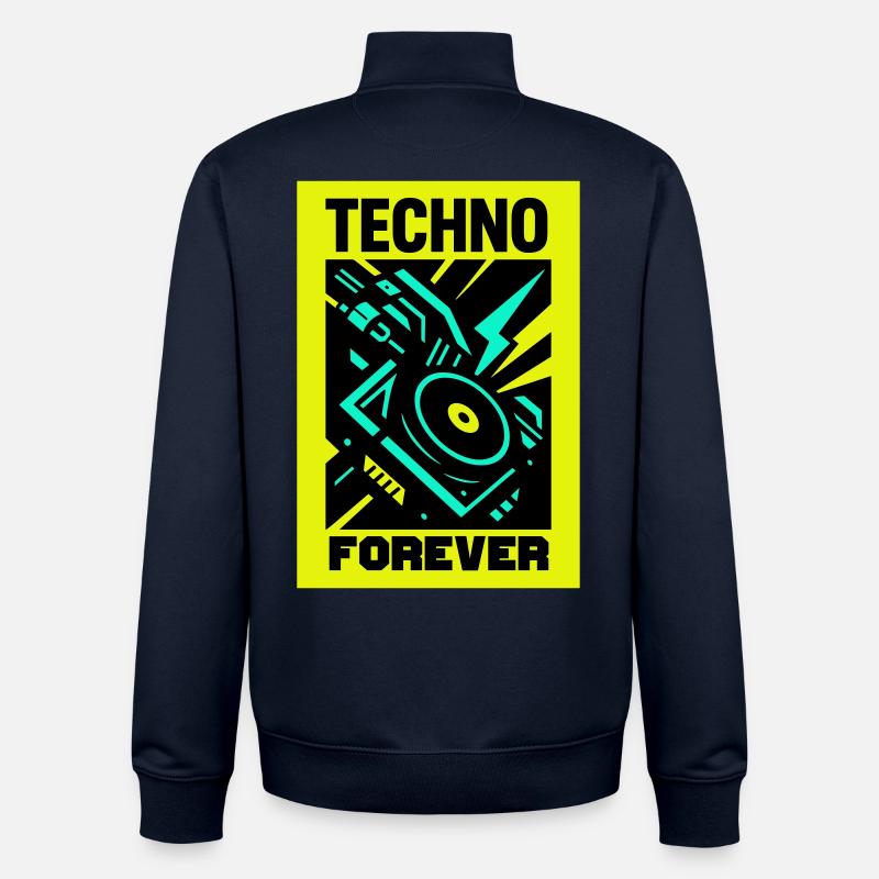 Techno Forever - Unisex Organic Zip Sweatshirt by Stanley/Stella - navy
