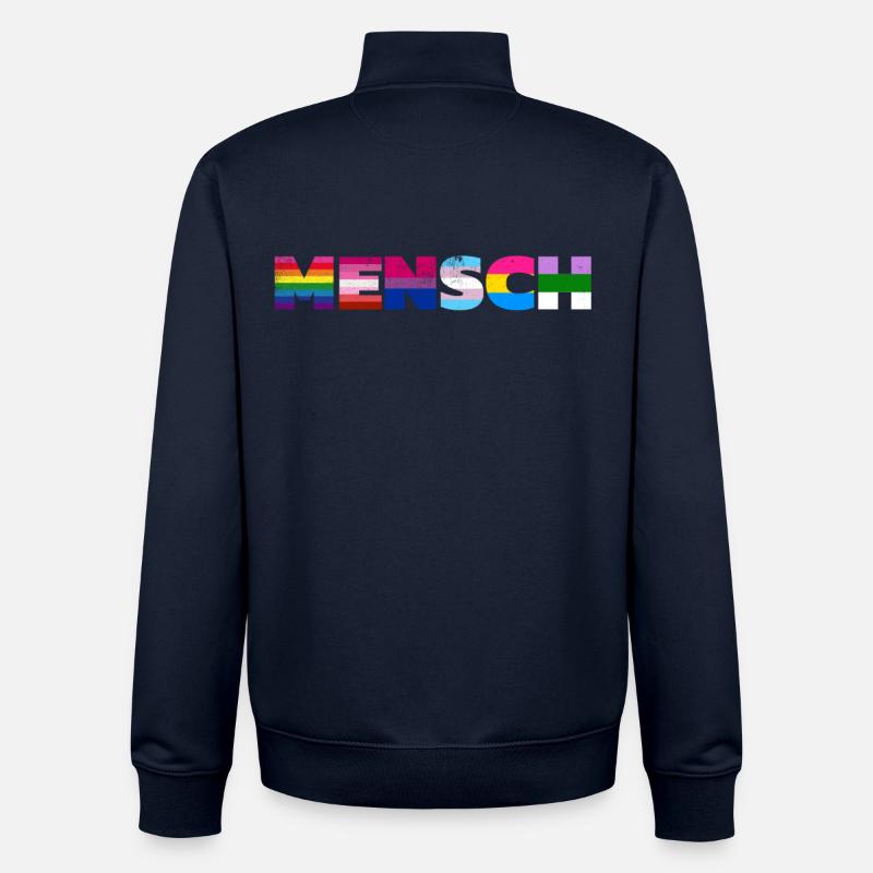 Rainbow Pride Flag Design - Unisex Organic Zip Sweatshirt by Stanley/Stella - navy