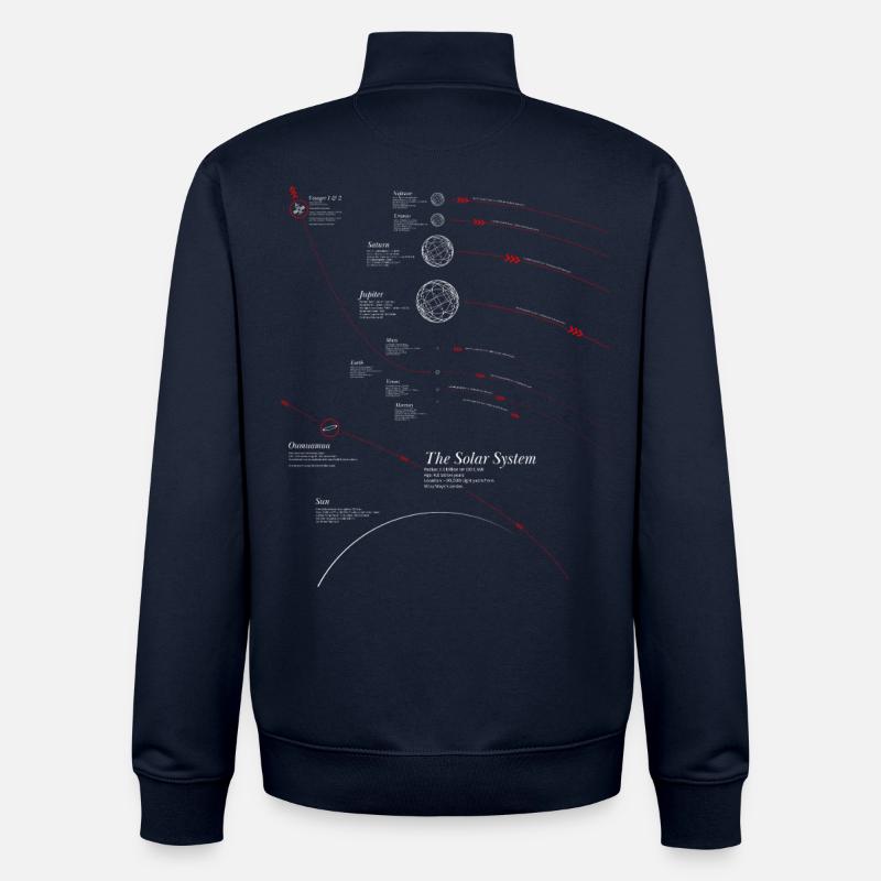 Solar System Infographic - Unisex Organic Zip Sweatshirt by Stanley/Stella - navy