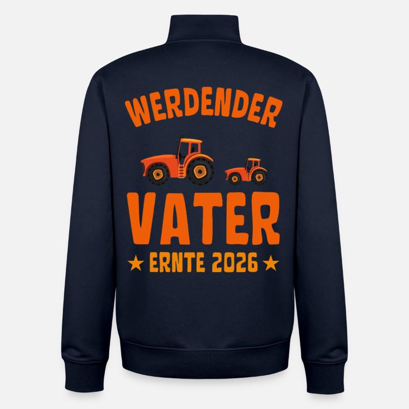 Werdender VATER Ernte 2026 Traktor - Unisex Organic Zip Sweatshirt von Stanley/Stella - Navy