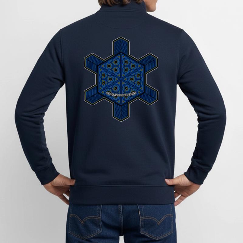 Fractal Evolution Experience Mandala Psytrance Goa Unisex Organic Zip Sweatshirt von Stanley/Stella