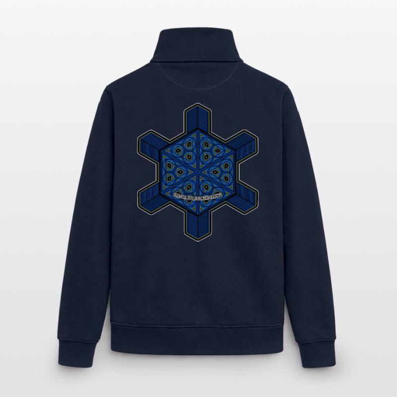 Fractal Evolution Experience Mandala Psytrance Goa Unisex Organic Zip Sweatshirt von Stanley/Stella