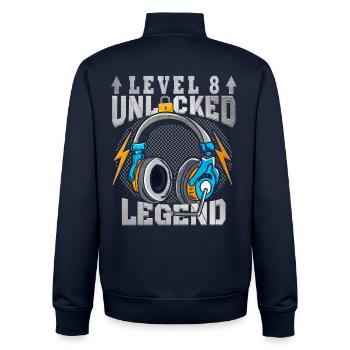 Level 8 Entsperrt – Legende - Unisex Organic Zip Sweatshirt von Stanley/Stella - Navy - Hinten - AI Model Male 185 light (185cm)