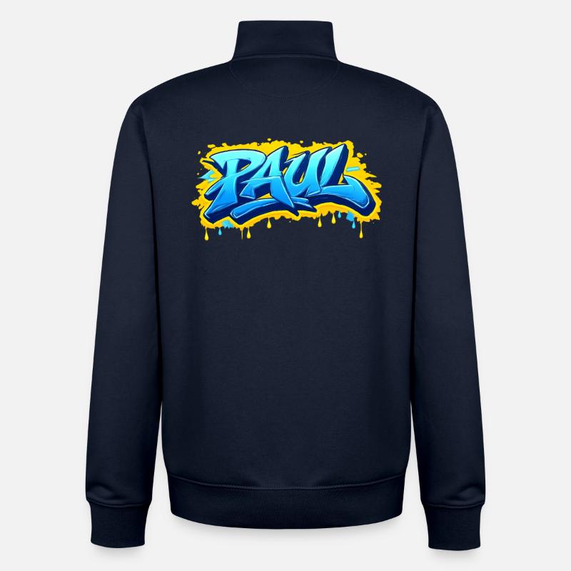 Graffiti PAUL Name Geschenk Ideal druckbar - Unisex Organic Zip Sweatshirt von Stanley/Stella - Navy