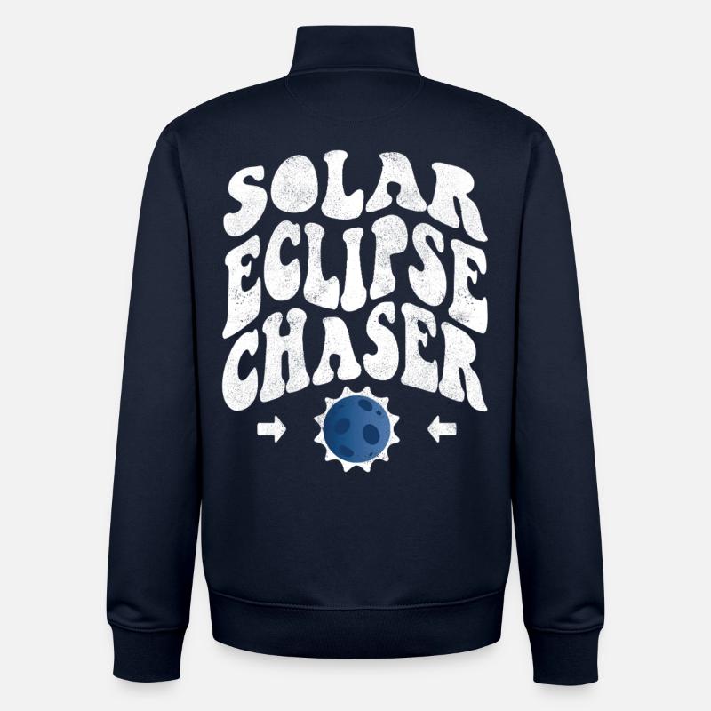 Solar eclipse chaser white - Unisex Organic Zip Sweatshirt by Stanley/Stella - navy