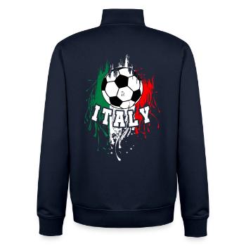 Italy Soccer Italian Football - Unisex Organic Zip Sweatshirt von Stanley/Stella - Navy - Hinten - AI Model Male 185 light (185cm)