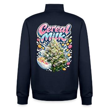 Cereal Milk Graffiti Print - Unisex Organic Zip Sweatshirt by Stanley/Stella - navy - Back - AI Model Male 185 light (185cm)